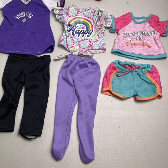 Doll Clothing Outfits for 18" Lot Pants, Shirts, Shorts, Cat Sleep Mask 7 Pieces - Picture 7 of 11